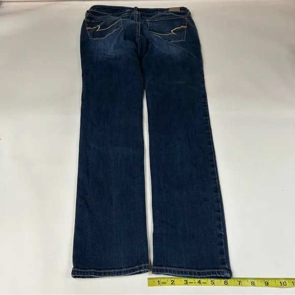 Y2K American Eagle Women’s Size 10 LONG Skinny Jeans Dark Wash Stretch #1217 - Picture 10 of 12